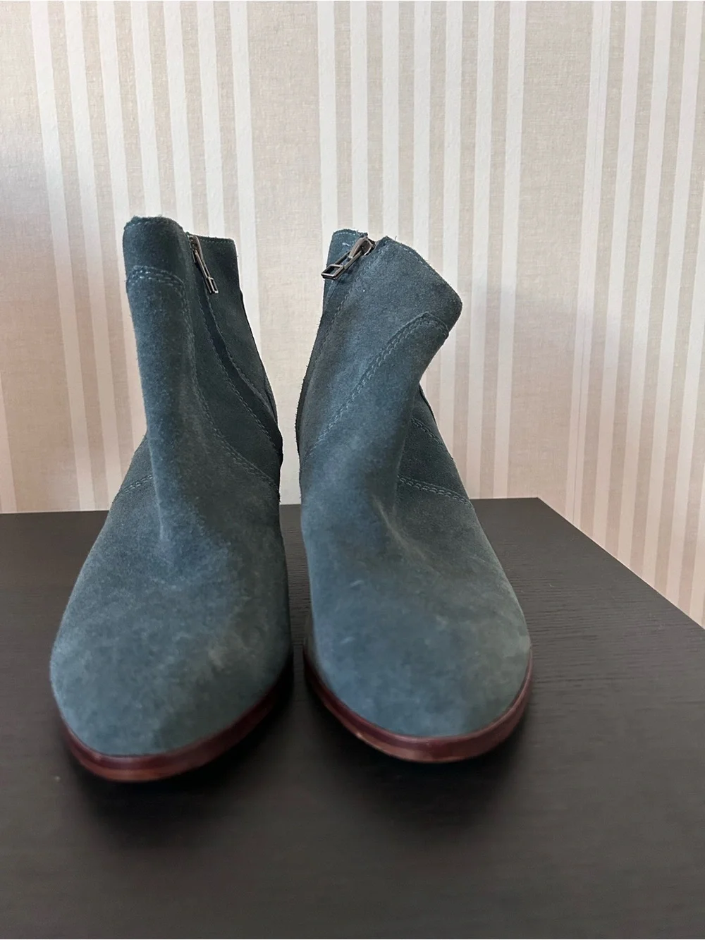 Madewell The Western Boot In Teal Blue Genuine Suede Women’s Size 7.5 NEW